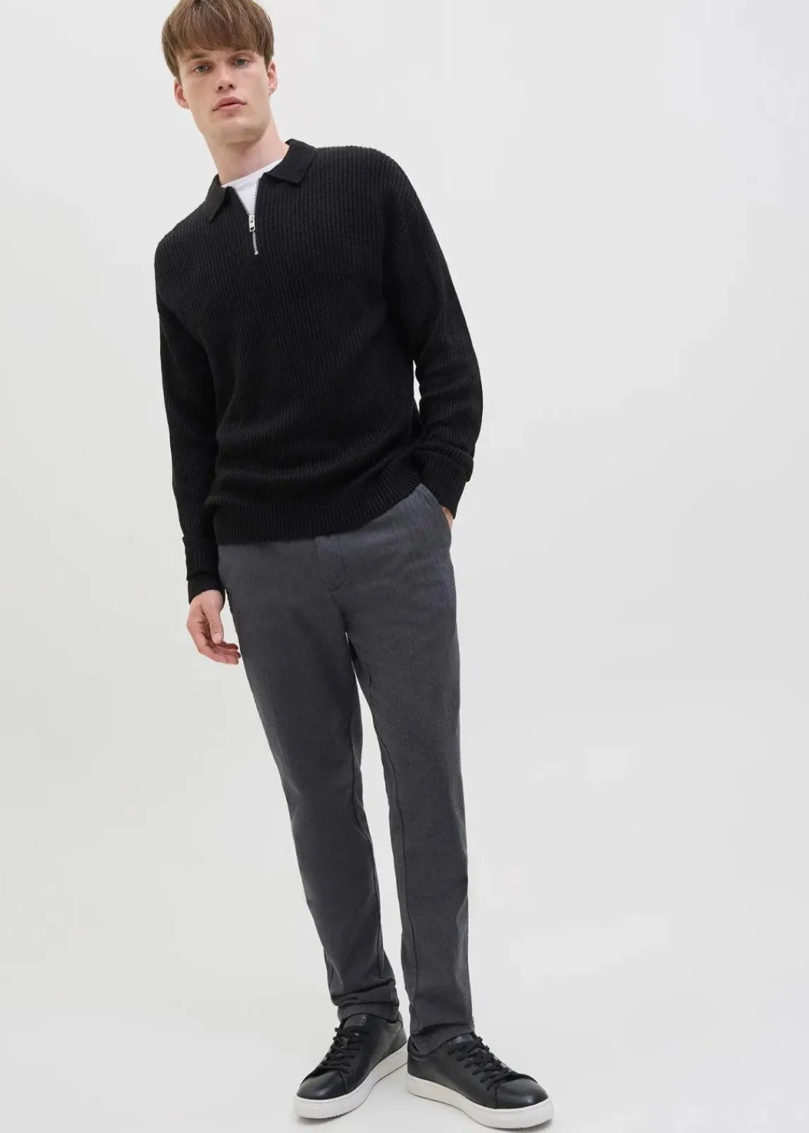 J&J Rebel Große Größen|Marken|JJ REBEL Chinohose in Slim Fit anthrazit