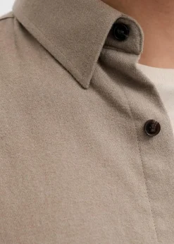 J&J Rebel Hemden|Marken|JJ REBEL Flanellhemd aus reiner Baumwolle beige