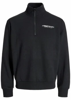 J&J Rebel Marken|Sweat|JJ REBEL Half-Zip-Sweatshirt in Regular Fit schwarz