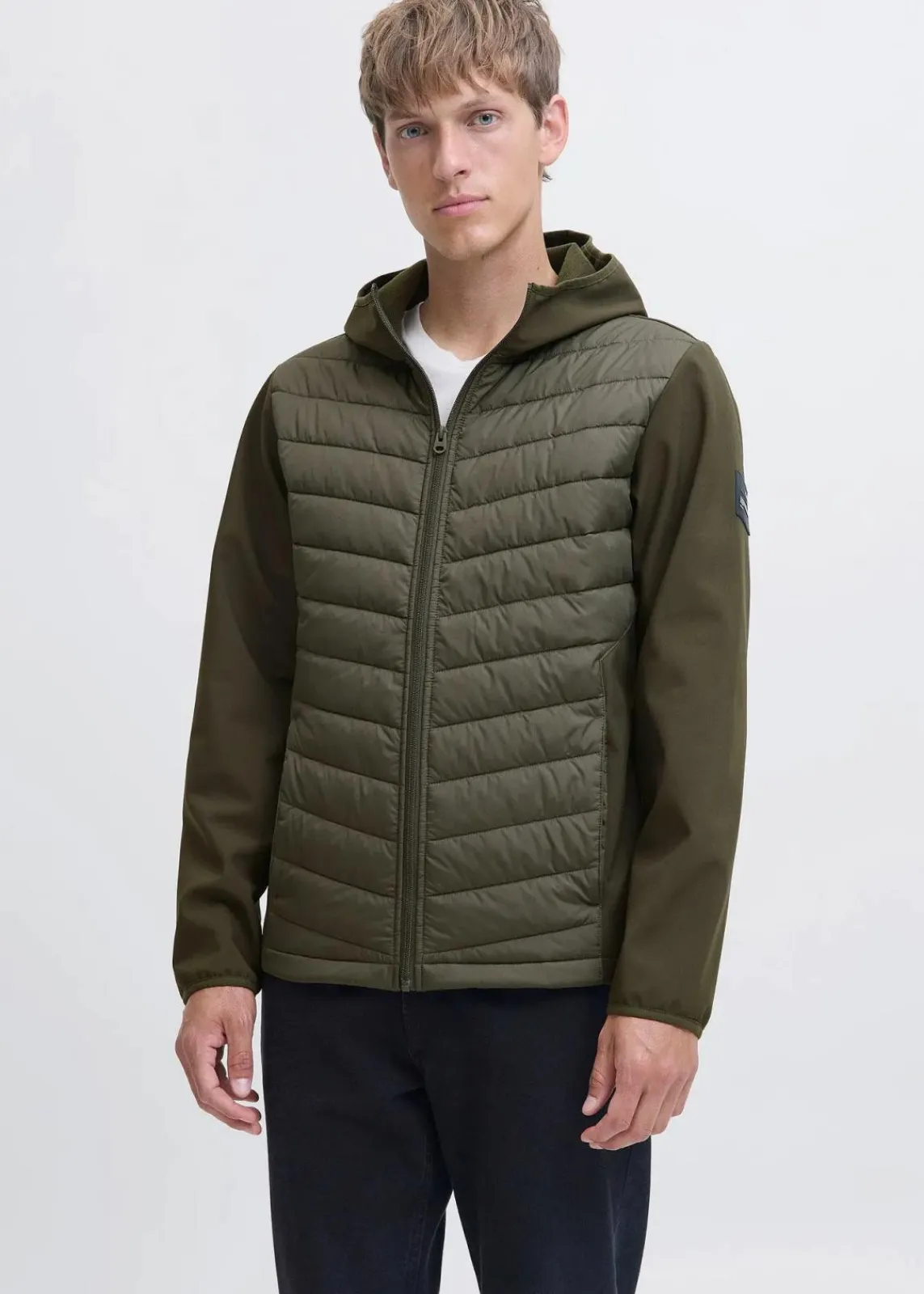 J&J Rebel Große Größen|Jacken & Mäntel|JJ REBEL Hybrid-Jacke in Regular Fit dunkeloliv