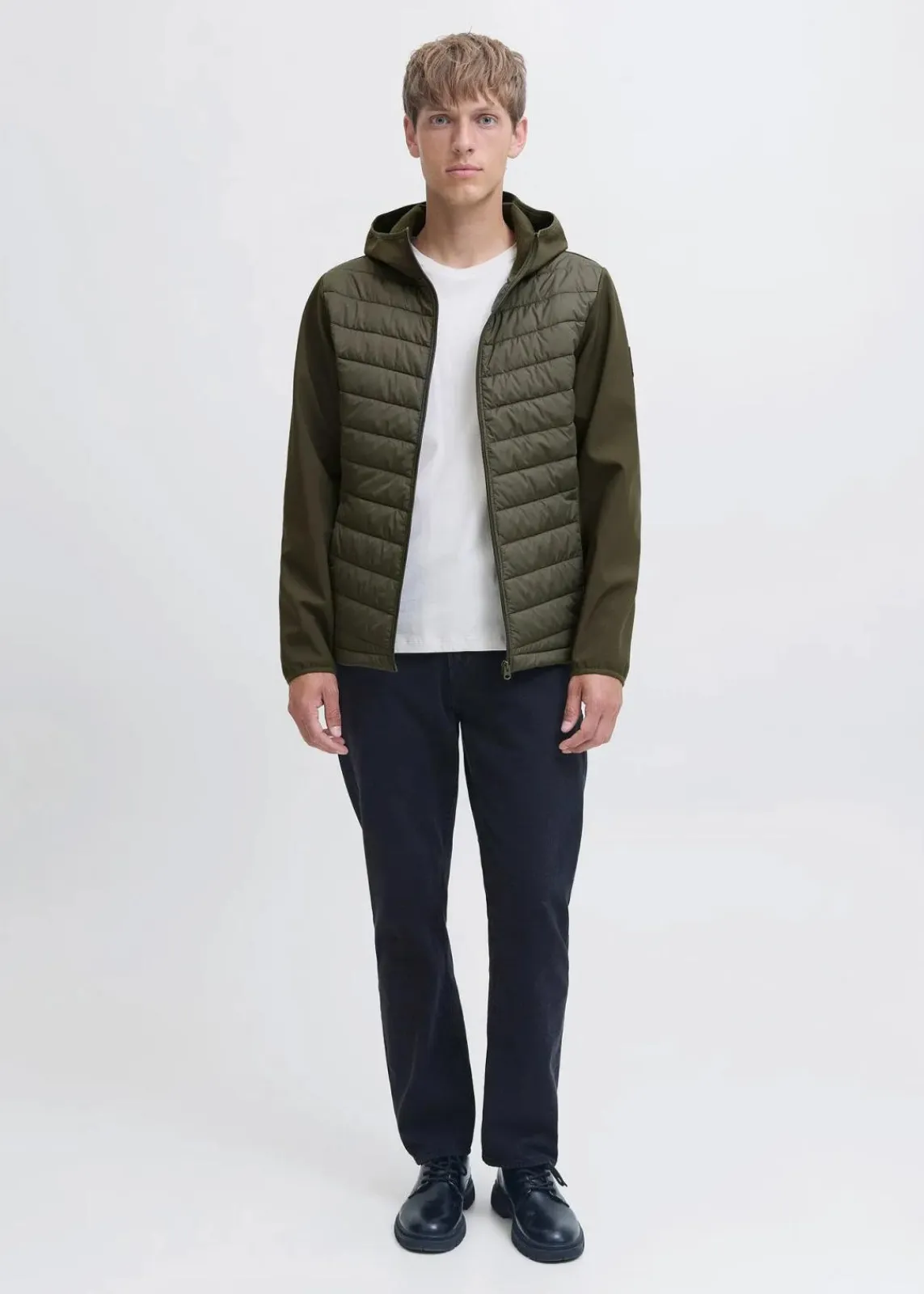 J&J Rebel Große Größen|Jacken & Mäntel|JJ REBEL Hybrid-Jacke in Regular Fit dunkeloliv