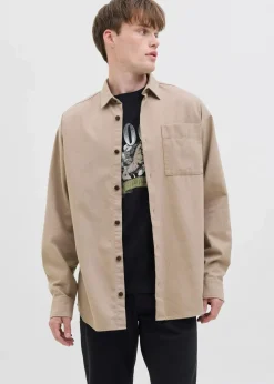 J&J Rebel Große Größen|Marken|JJ REBEL Overshirt in Loose Fit beige