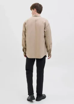 J&J Rebel Große Größen|Marken|JJ REBEL Overshirt in Loose Fit beige