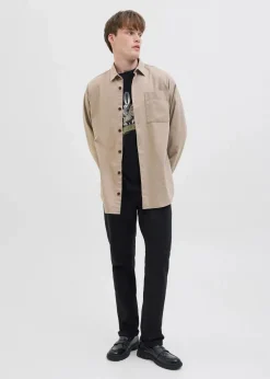 J&J Rebel Große Größen|Marken|JJ REBEL Overshirt in Loose Fit beige