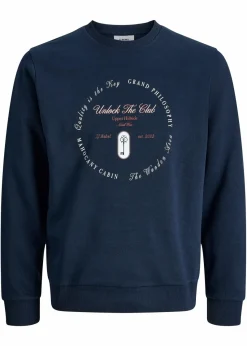 J&J Rebel Marken|Sweat|JJ REBEL Sweatshirt in Regular Fit dunkelblau bedruckt