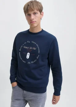 J&J Rebel Marken|Sweat|JJ REBEL Sweatshirt in Regular Fit dunkelblau bedruckt