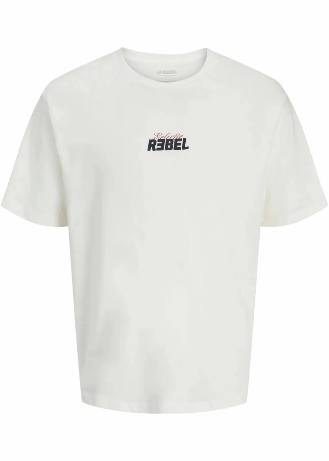J&J Rebel Große Größen|Marken|JJ REBEL T-Shirt aus reiner Baumwolle wollweiß