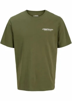 J&J Rebel Shirts & Polos|Marken|JJ REBEL T-Shirt aus reiner Baumwolle dunkelgrün