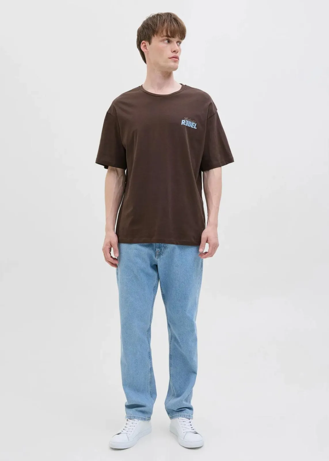 J&J Rebel Shirts & Polos|Marken|JJ REBEL T-Shirt aus reiner Baumwolle braun