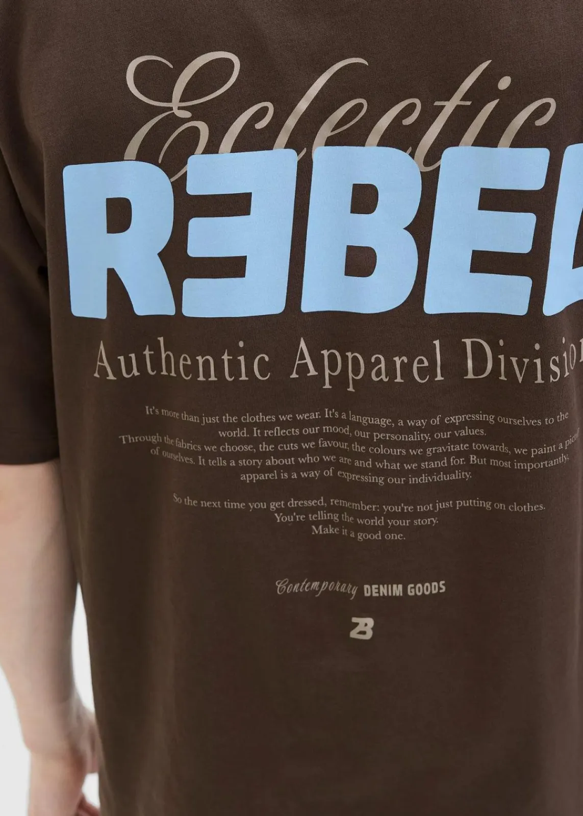 J&J Rebel Shirts & Polos|Marken|JJ REBEL T-Shirt aus reiner Baumwolle braun