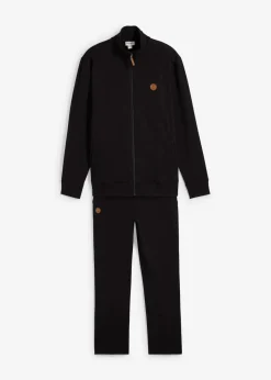bonprix Große Größen|Basics|Jogginganzug aus reiner Bio-Baumwolle (2-tlg.Set) schwarz