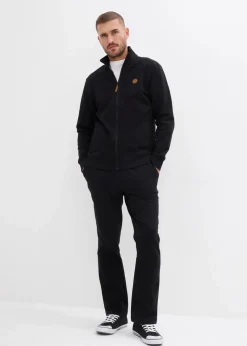 bonprix Große Größen|Basics|Jogginganzug aus reiner Bio-Baumwolle (2-tlg.Set) schwarz