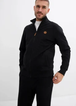 bonprix Große Größen|Basics|Jogginganzug aus reiner Bio-Baumwolle (2-tlg.Set) schwarz