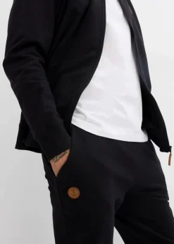 bonprix Große Größen|Basics|Jogginganzug aus reiner Bio-Baumwolle (2-tlg.Set) schwarz