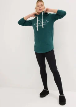 bonprix Sweat|Bekleidung·Kleider|Jogginganzug mit Long-Sweatshirt und Leggings (2-teilig) schwarz/mattgrün