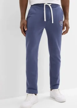 bonprix Sweat|Hosen|Jogginghose aus reiner Baumwolle mit sportiven Details indigo