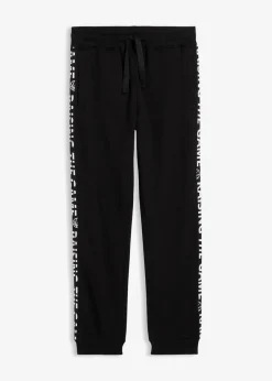 bonprix Jungen 9-16 Jahre·Bademode|Jungen 9-16 Jahre·Hosen|Jogginghose aus reiner Bio-Baumwolle schwarz