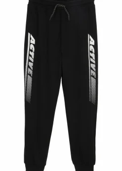 bonprix Jungen 9-16 Jahre·Bademode|Jungen 9-16 Jahre·Hosen|Jogginghose aus weichem Baumwoll-Mix schwarz bedruckt