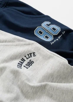 bonprix Jungen 2-8 Jahre·Nachhaltigere Materialien|Jungen 2-8 Jahre·Mehrfachpacks|Jogginghose aus weichem Baumwoll-Mix (2er Pack) dunkelblau+hellgrau meliert