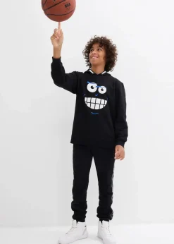 bonprix Jungen 9-16 Jahre·Hosen|Jungen 2-8 Jahre·Nachhaltigere Materialien|Jogginghose mit Bio-Baumwolle schwarz graphisch bedruckt