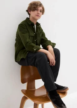 bonprix Jungen 9-16 Jahre·Hosen|Jungen 2-8 Jahre·Nachhaltigere Materialien|Jogginghose mit Cargotaschen aus weichem Baumwoll-Mix anthrazit meliert