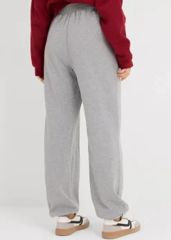 bonprix Basics|Sweat|Jogginghose mit hohem Bund hellgrau meliert meliert