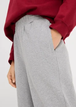 bonprix Basics|Sweat|Jogginghose mit hohem Bund hellgrau meliert meliert