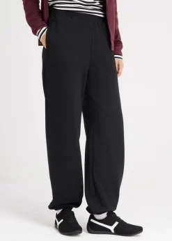 bonprix Nachhaltigere Materialien|Hosen|Jogginghose mit hohem Bund schwarz