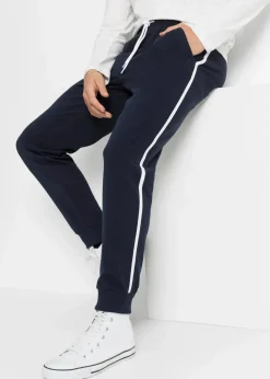 bonprix Große Größen|Basics|Jogginghose mit Kontrastdetails (2er Pack) schwarz + dunkelblau