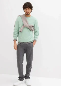 bonprix Sweat|Hosen|Jogginghose mit praktischen Reißverschlusstaschen aus Bio-Baumwolle grau meliert