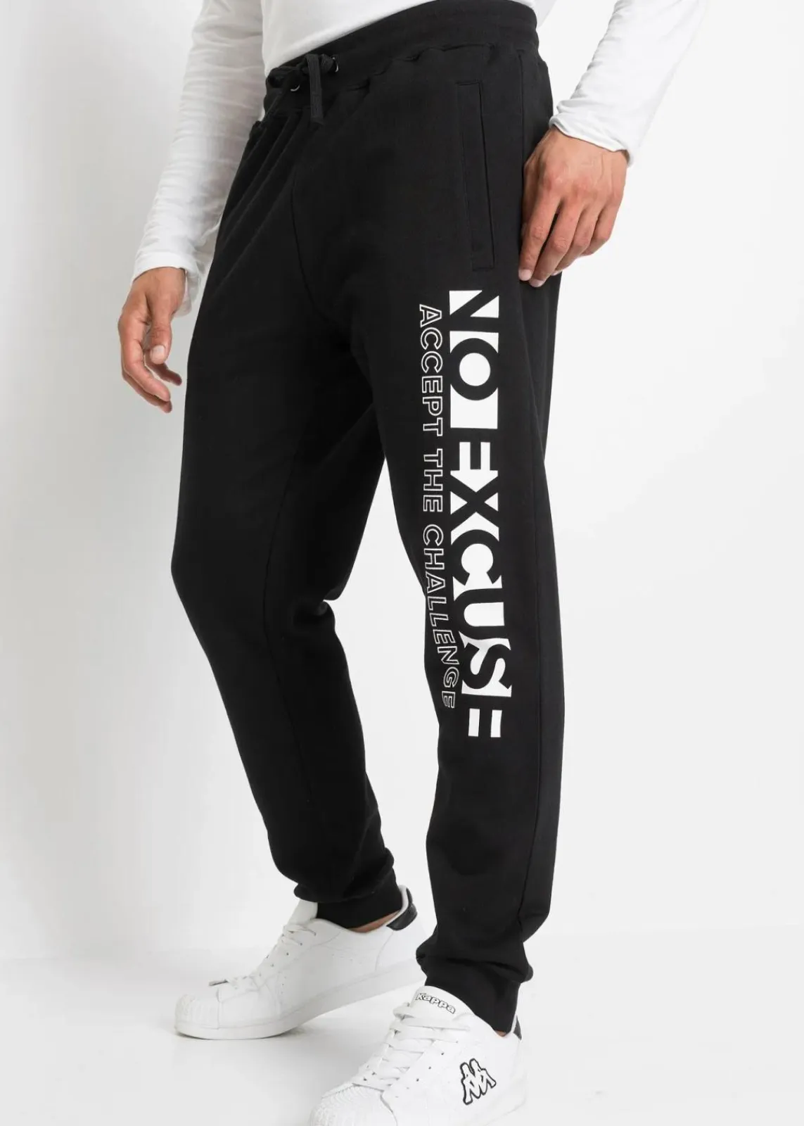 Jogginghose mit sportivem Druck aus reiner Baumwolle|bonprix New