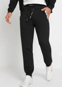 bonprix Große Größen|Sportbekleidung|Jogginghose mit sportlichen Details schwarz