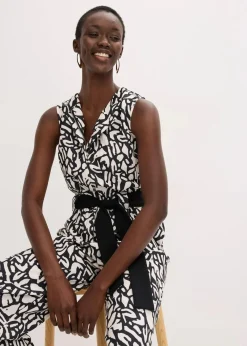 bonprix Bekleidung·Homewear|Jumpsuits|Jumpsuit schwarz/natur bedruckt