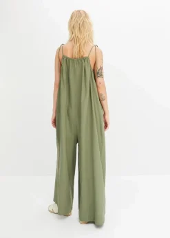 bonprix Nachhaltigere Materialien|Jumpsuits|Jumpsuit aus leichtem Leinen-Viskose-Mix oliv