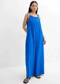 bonprix Bekleidung·Homewear|Jumpsuits|Jumpsuit aus leichtem Leinen-Viskose-Mix azurblau