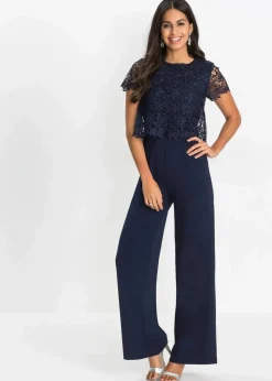 Jumpsuit aus softem Scuba mit Spitze|bonprix Clearance