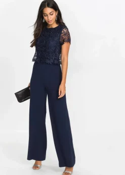 Jumpsuit aus softem Scuba mit Spitze|bonprix Clearance