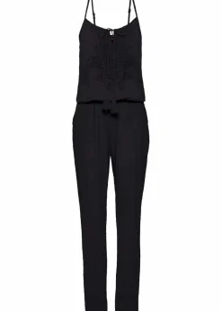 bonprix Bekleidung·Homewear|Jumpsuits|Jumpsuit aus strukturierter Viskose schwarz