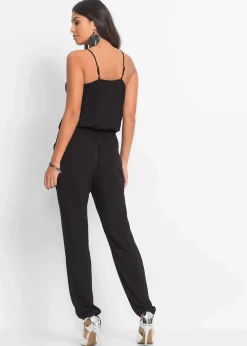 bonprix Bekleidung·Homewear|Jumpsuits|Jumpsuit aus strukturierter Viskose schwarz