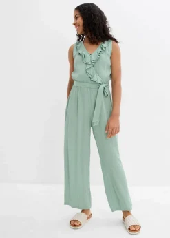 bonprix Mädchen 9-16 Jahre·Kleider & Jumpsuits|Mädchen 2-8 Jahre·Nachhaltigere Materialien|Jumpsuit aus strukturiertem Crinkle pastellgrün