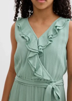 bonprix Mädchen 9-16 Jahre·Kleider & Jumpsuits|Mädchen 2-8 Jahre·Nachhaltigere Materialien|Jumpsuit aus strukturiertem Crinkle pastellgrün