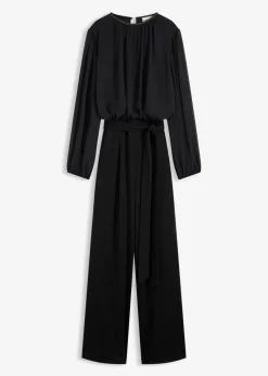 bonprix Bekleidung·Homewear|Jumpsuits|Jumpsuit mit Chiffon und Glitzer schwarz