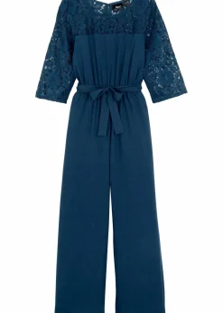 bonprix Mädchen 9-16 Jahre·Kleider & Jumpsuits|Jumpsuit mit Spitze dunkelblau