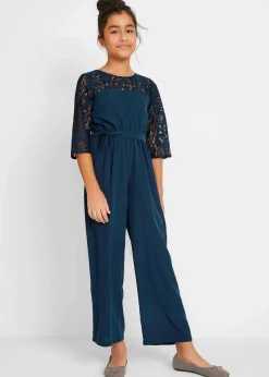 bonprix Mädchen 9-16 Jahre·Kleider & Jumpsuits|Jumpsuit mit Spitze dunkelblau
