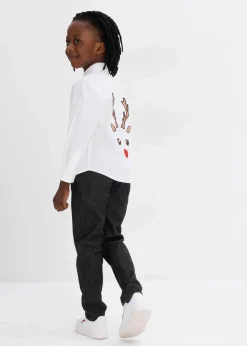 Jungen Langarmhemd mit Weihnachtsmotiv|bonprix Hot