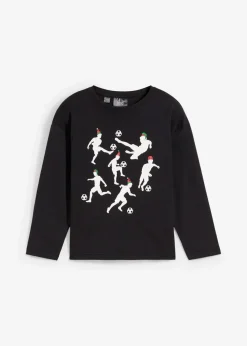 bonprix Jungen 2-8 Jahre·Nachhaltigere Materialien|Jungen 2-8 Jahre·Shirts|Jungen Langarmshirt mit Weihnachtsmotiv aus Bio Baumwolle schwarz