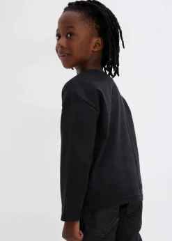 bonprix Jungen 2-8 Jahre·Nachhaltigere Materialien|Jungen 2-8 Jahre·Shirts|Jungen Langarmshirt mit Weihnachtsmotiv aus Bio Baumwolle schwarz