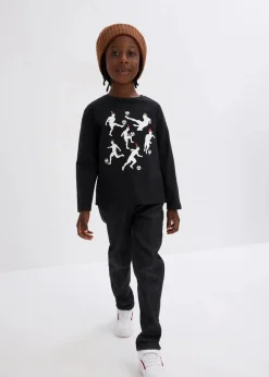 bonprix Jungen 2-8 Jahre·Nachhaltigere Materialien|Jungen 2-8 Jahre·Shirts|Jungen Langarmshirt mit Weihnachtsmotiv aus Bio Baumwolle schwarz