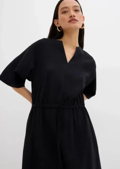 bonprix Bekleidung·Pullover & Strickjacken|Kleider|Kaftan-Kleid aus feiner Viskose schwarz