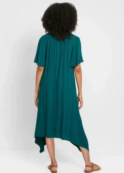 bonprix Bekleidung·Pullover & Strickjacken|Kleider|Kaftan-Kleid aus Kreppware petrol